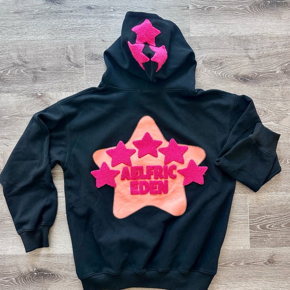 Aelfric Eden Black and Pink Graphic Hoodie